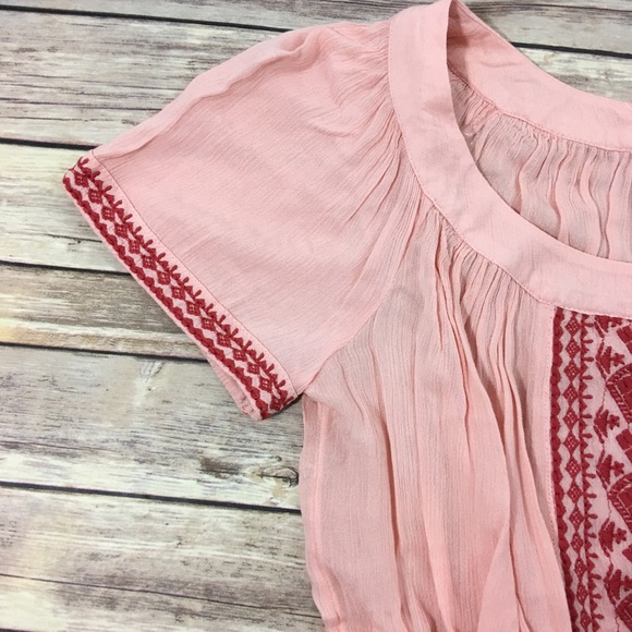 St John’s Bay peach embroidery tunic - Picture 3 of 4